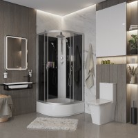 Душевая кабина Niagara Classic NG-3502-14BKT (100х100х210) средний поддон(26см),стекло тонированное,4 места