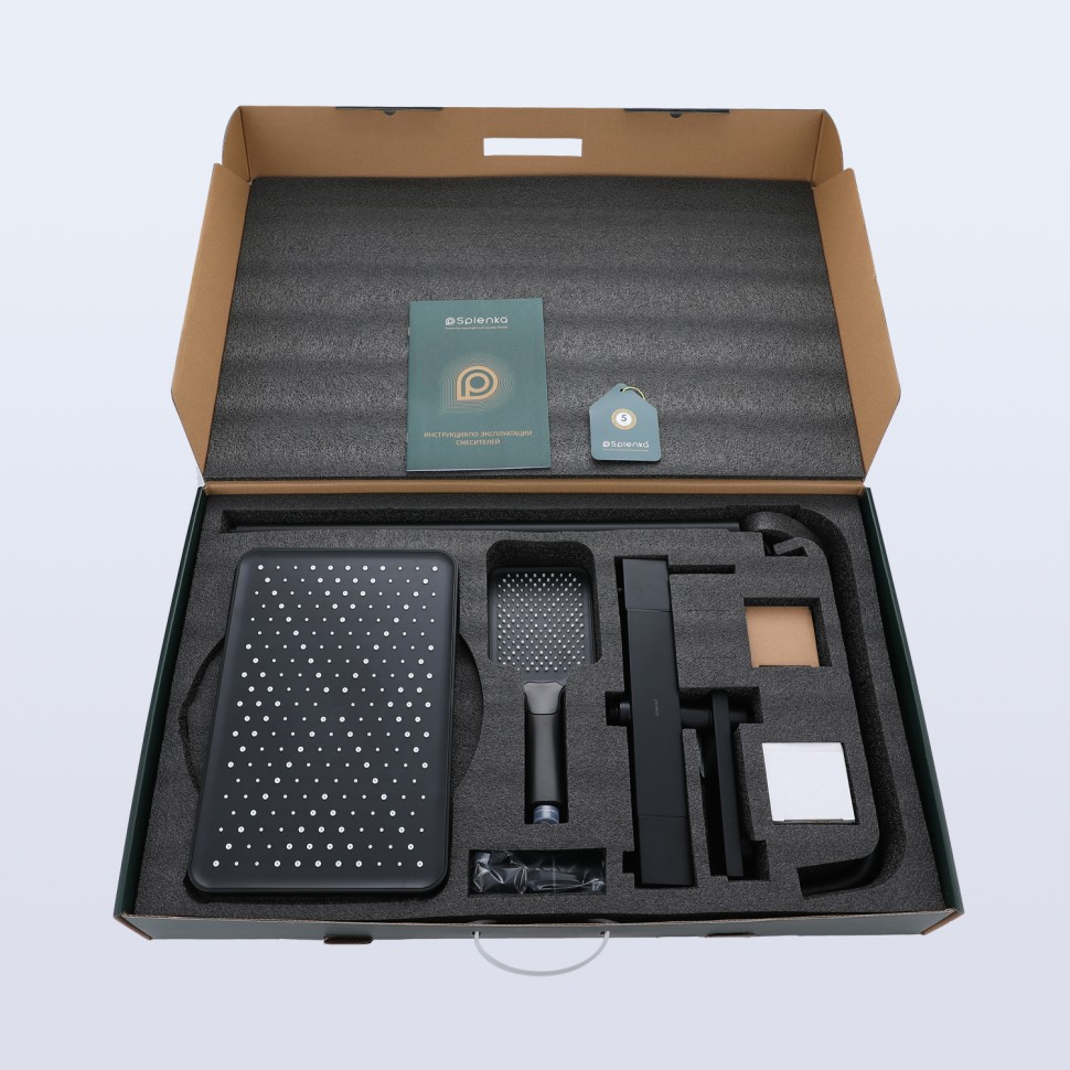 Душевая система Splenka с термостатом для ванны S224.26.06 Черный