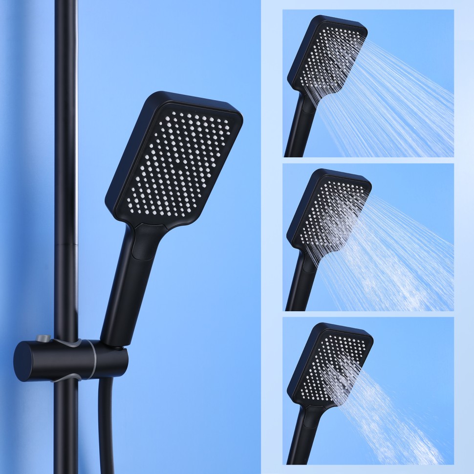 Душевая система Splenka с термостатом для ванны S224.26.06 Черный