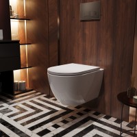 Унитаз подвесной Глобо (Globo) VT1-74T Торнадо, цвет белый, ультратонкое микролифт сиденье