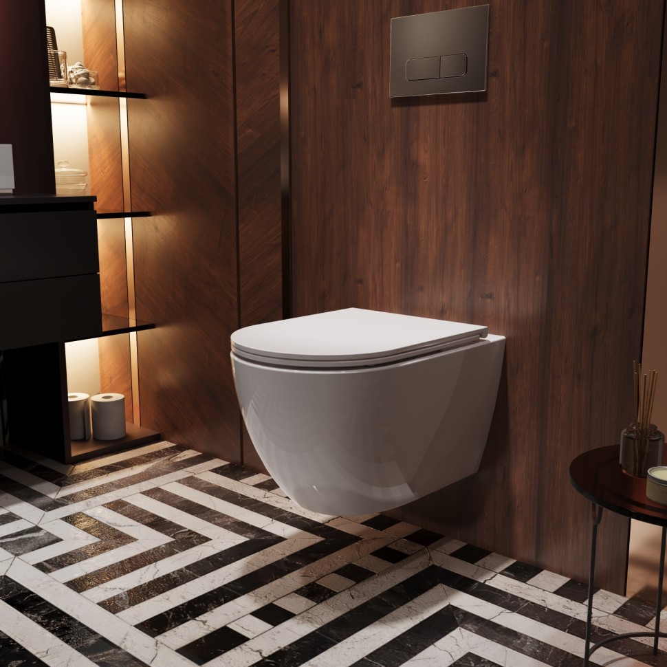 Унитаз подвесной Глобо (Globo) VT1-74T Торнадо, цвет белый, ультратонкое микролифт сиденье