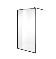 Душевая перегородка Niagara Nova NG-687-10ВLACK (100х195) черный,стекло прозрачное,1 место
