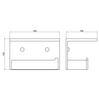 Бумагодержатель с полкой для телефона Timo Petruma 15243/18 черное золото