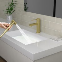 Смеситель для раковины с гигиеническим душем Timo Saona 2360/17G золото матовое