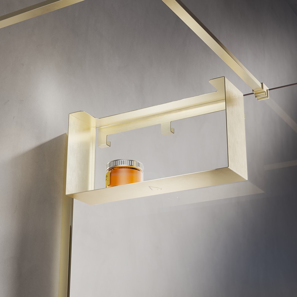 Полка для душевого ограждения Loft, 400x200x120, золото брашинг