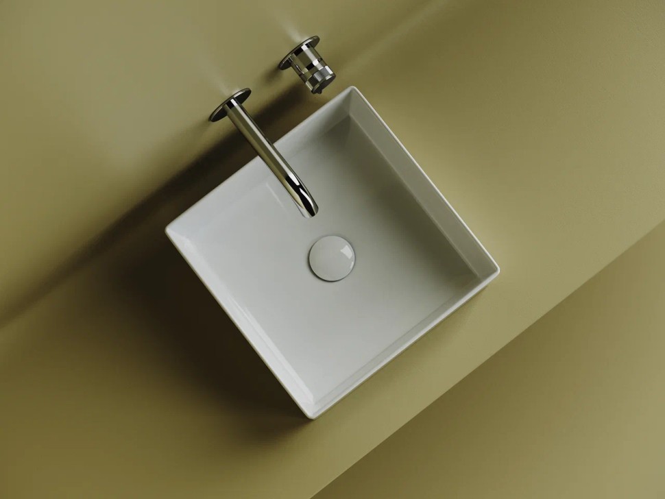 Раковина накладная квадратная 361x361x130, цвет белый, арт.СN6068