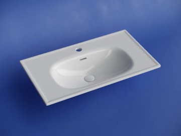 Раковина накладная CERAMICANOVA Sabo с отверстием под смеситель 800x460x130 белый