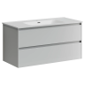 Тумба подвесная SANCOS Cento 990х450х500, c двумя ящиками оснащенными доводчиками, белый глянец, арт.CN100W