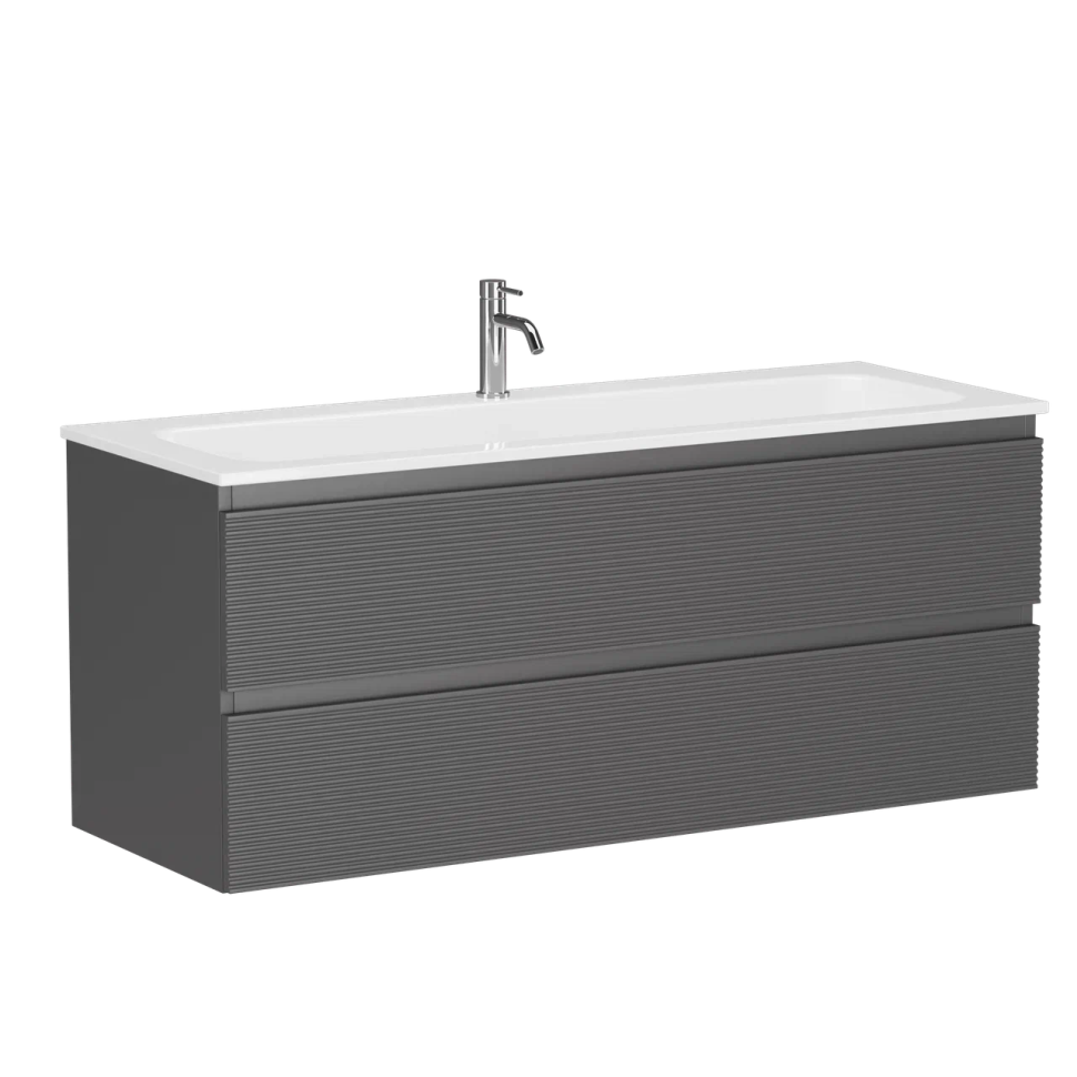 Тумба подвесная SANCOS Folk 1195х445х500, c двумя ящиками оснащенными доводчиками, Grey soft, арт.FL120GS