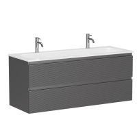 Тумба подвесная SANCOS Folk 1195х445х500, c двумя ящиками оснащенными доводчиками, Grey soft, арт.FL120GS