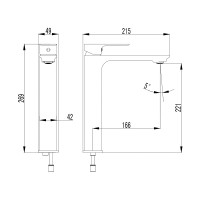 AQM6314BG Monza Смеситель для раковины однорычажный, Brushed gold