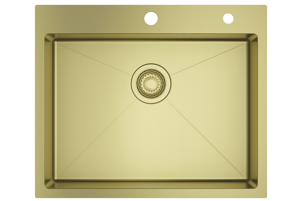 Мойка - профессиональная ручная работа Raglo, сатин золотой