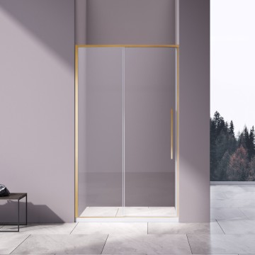 Душевая дверь Слим-Н (Slim-N) VDS-4SN140CLG, 1400, брашированное золото, стекло прозрачное