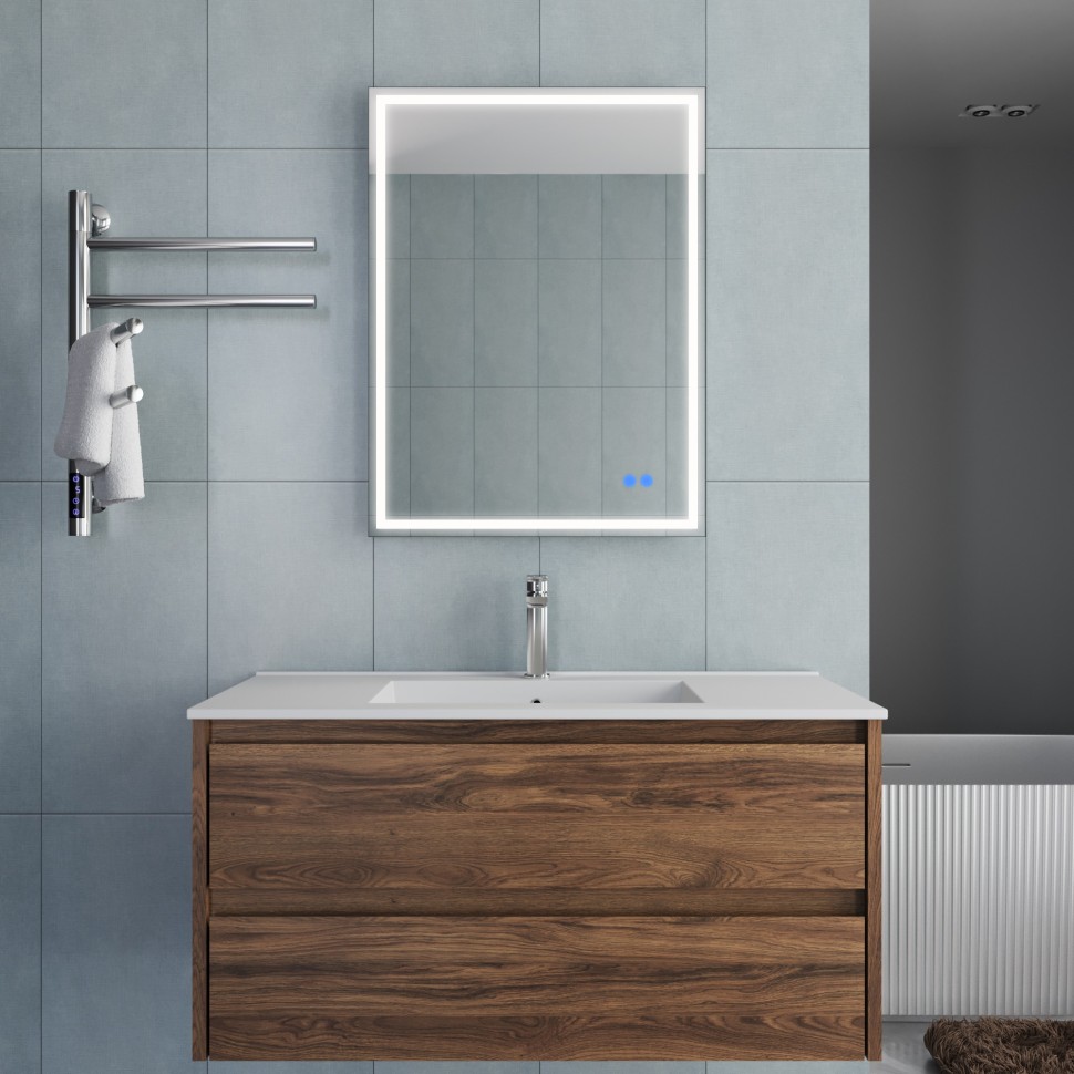 База под раковину Vincea  Gio 1000 подвесная, 2 выкатных ящика soft-close, C.Oak