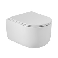 Унитаз подвесной безободковый с сиденьем и смывом TORNADO BelBagno SOFT-TOR BB084CH-TOR/SC