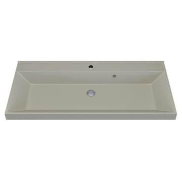 Раковина для ванной 100 см, Uperwood Classic Quartz, кварцевая, бежевая матовая, лён