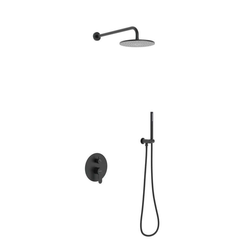 Душевой комплект BERGES NARDIS 2R BLACK, черный матовый