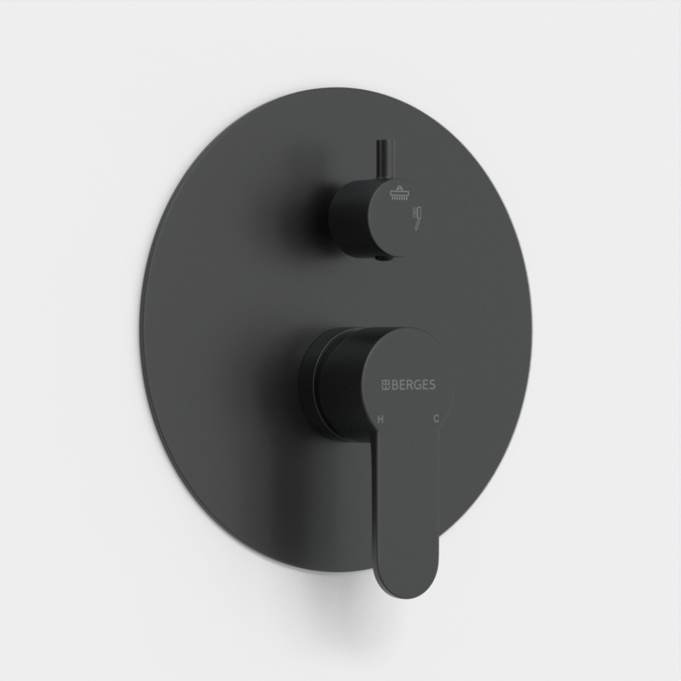 Душевой комплект BERGES NARDIS 2R BLACK, черный матовый