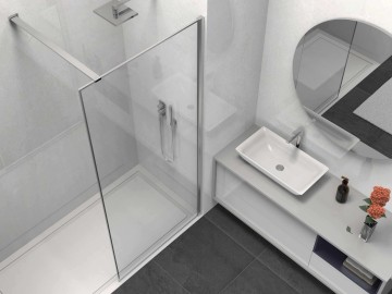 Душевая перегородка Волк-Ин (Walk-In) VSW-1HS100CL, 1000*2000, хром, стекло прозрачное