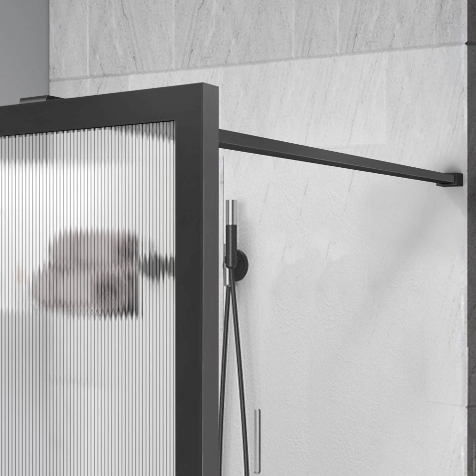 Душевая перегородка Walk-In VSW-1HP100FLGM, 1000*2000, вороненая сталь, стекло рифленое