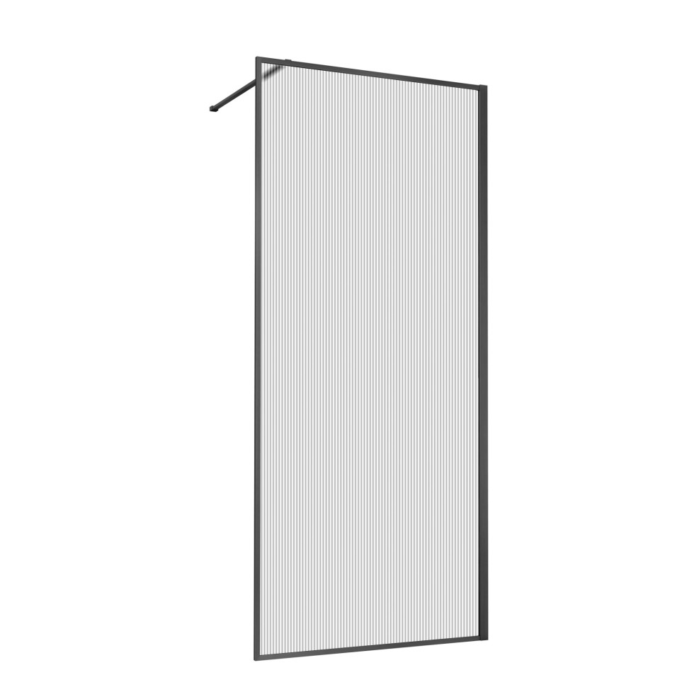 Душевая перегородка Walk-In VSW-1HP100FLGM, 1000*2000, вороненая сталь, стекло рифленое