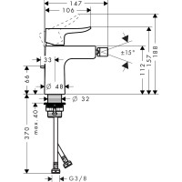 Смеситель для биде Hansgrohe Metris хром (31280000)