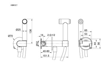 Гигиенический душ комплект AQUAme Novara матовый черный AQM6927MB