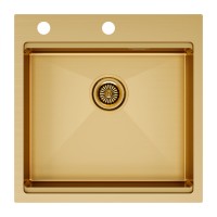 Мойка нерж. сталь KRONER-PRO 51, PM705151-BG, брашированное золото, 510х510мм, Paulmark