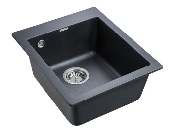 Мойка KANTE 40, IT-GRANIT, PM104249-BLM, черный металлик, 415х490 мм, Paulmark