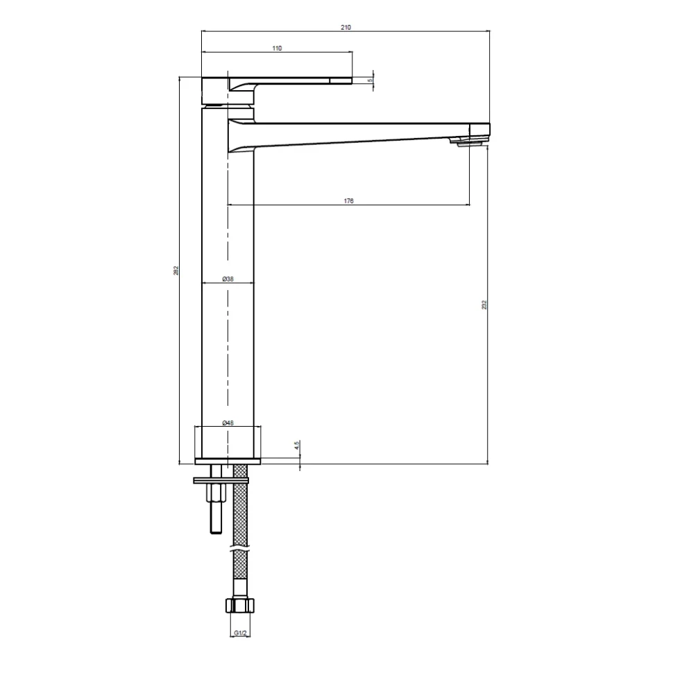 AQM6914CR Novara Смеситель для свободностоящей раковины, цвет хром