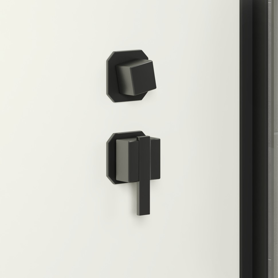 Душевая кабина Niagara Standart ST100/15Q/BL/BK (100х100х200) квадрат,поддон 15см,распашная,проф.черный,без крыши,3 места