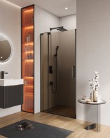 Душевая дверь в нишу CEZARES SLIDER-B-1-90/100-BR-NERO