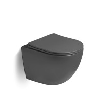 Унитаз подвесной Глобо (Globo) VT1-14STMA Торнадо, цвет антрацит матовый, ультратонкое сиденье микролифт