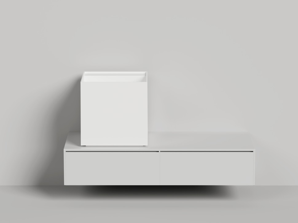 Раковина накладная ARMONIA SQUARE TOP 03  без отверстия под смеситель 450х450х450 S-Sense Глянцевое