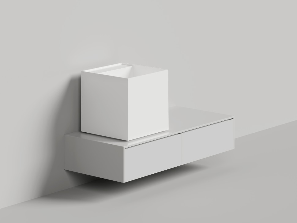 Раковина накладная ARMONIA SQUARE TOP 03  без отверстия под смеситель 450х450х450 S-Sense Глянцевое