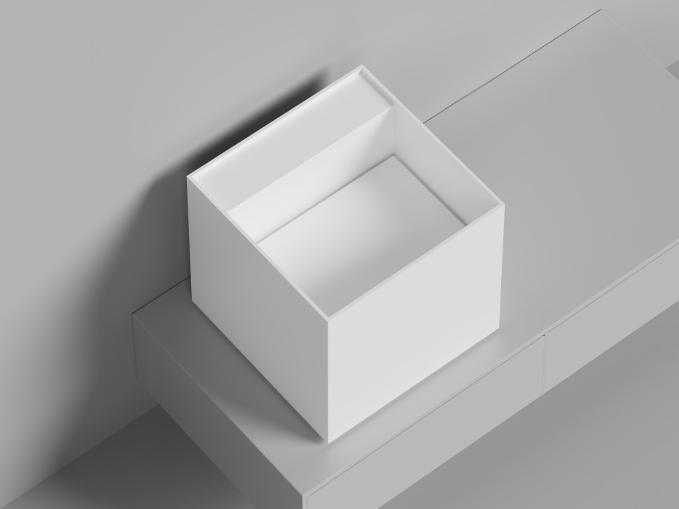 Раковина накладная ARMONIA SQUARE TOP 03  без отверстия под смеситель 450х450х450 S-Sense Глянцевое