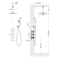 Душевая система встроенная с термостатом Timo Saona SX-2399/03SM черный