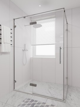 Душевой угол распашной Veconi Premium Alassio SP CH, 1400х1000x2000, хром, стекло прозрачное осветленное