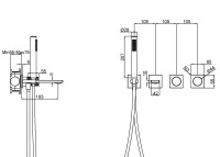 Смеситель для ванны Альто (Alto) VBTW-6AL1GM, встраиваемый, вороненая сталь