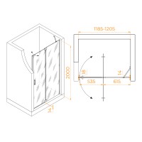 Душевая дверь RGW HO-014Gr (Прозрачное, 1200)