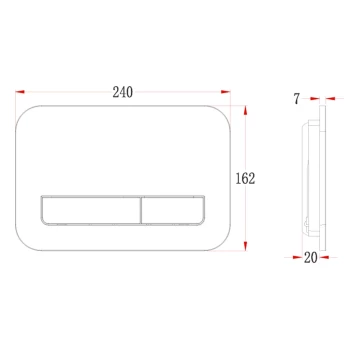 Кнопка смыва Veconi FLUSH V12, хром глянец