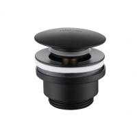 Донный клапан ABBER AF0011B без перелива, клик-клак, черный матовый