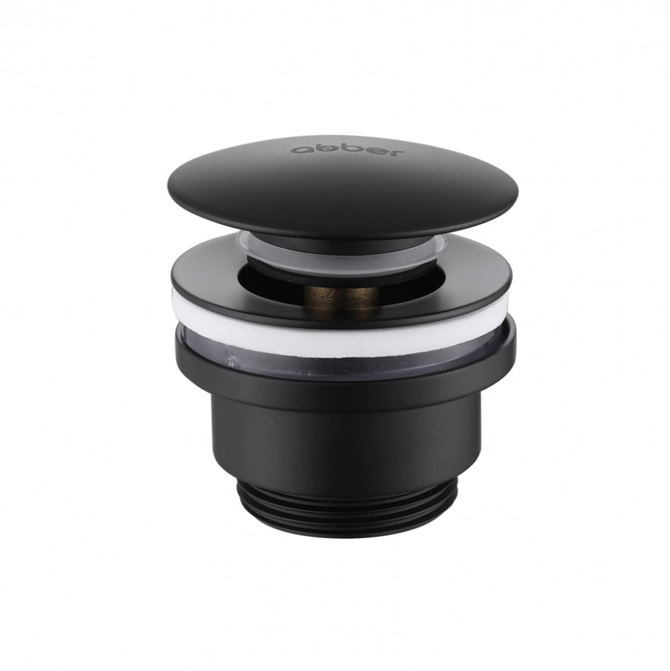 Донный клапан ABBER AF0011B без перелива, клик-клак, черный матовый