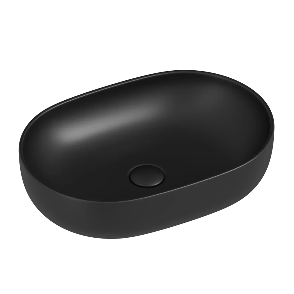 Умывальник чаша накладная овальная (цвет Черный Матовый) Element 600x415x135мм