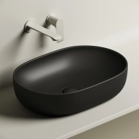 Умывальник чаша накладная овальная (цвет Черный Матовый) Element 600x415x135мм