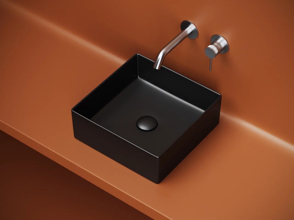 Раковина накладная квадратная 361x361x130, цвет черный матовый, арт.CN6068MB