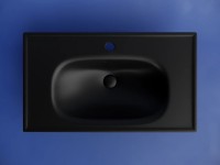 Раковина накладная CERAMICANOVA Sabo с отверстием под смеситель 800x460x130 черный матовый