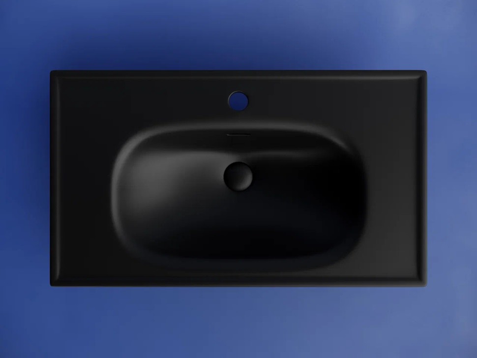 Раковина накладная CERAMICANOVA Sabo с отверстием под смеситель 800x460x130 черный матовый
