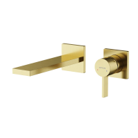 Смеситель для раковины SANCOS Linn c внутренней частью, брашированное золото, PVD покрытие, арт. SC9021BG