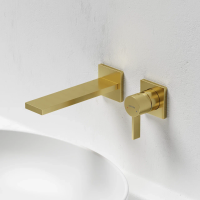 Смеситель для раковины SANCOS Linn c внутренней частью, брашированное золото, PVD покрытие, арт. SC9021BG